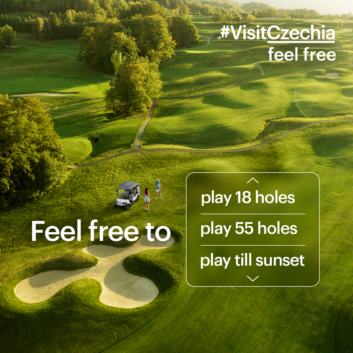 Feel free to play. CzechTourism invites golfers to Czechia, where golf courses meet spas, mountains, and excellent cuisine