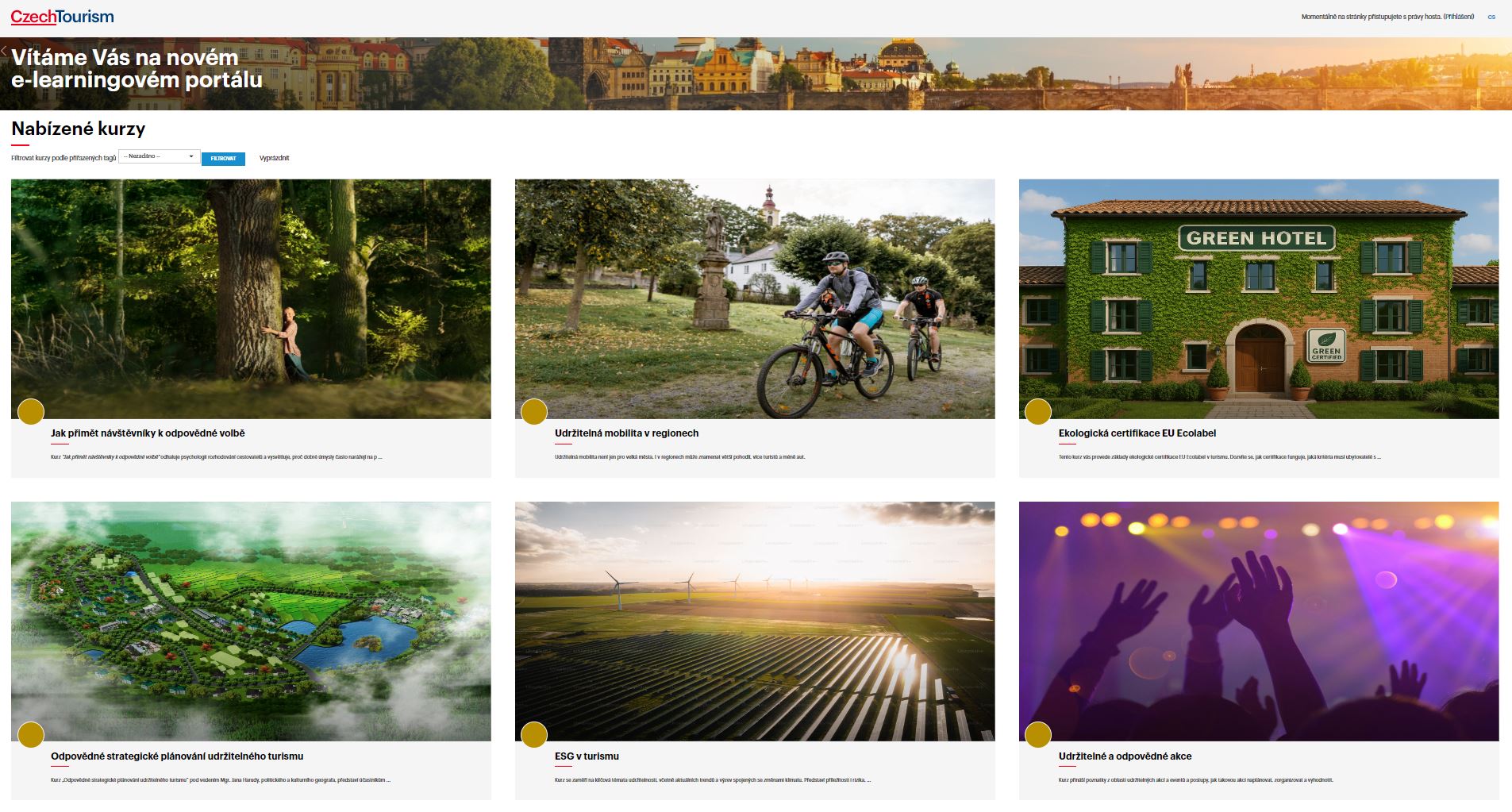 CzechTourism rozšiřuje e-learningovou platformu o nové kurzy v oblasti udržitelného cestovního ruchu