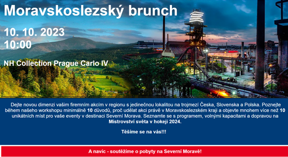 Pozvánka k účasti na MICE workshopu "Moravskoslezský brunch"