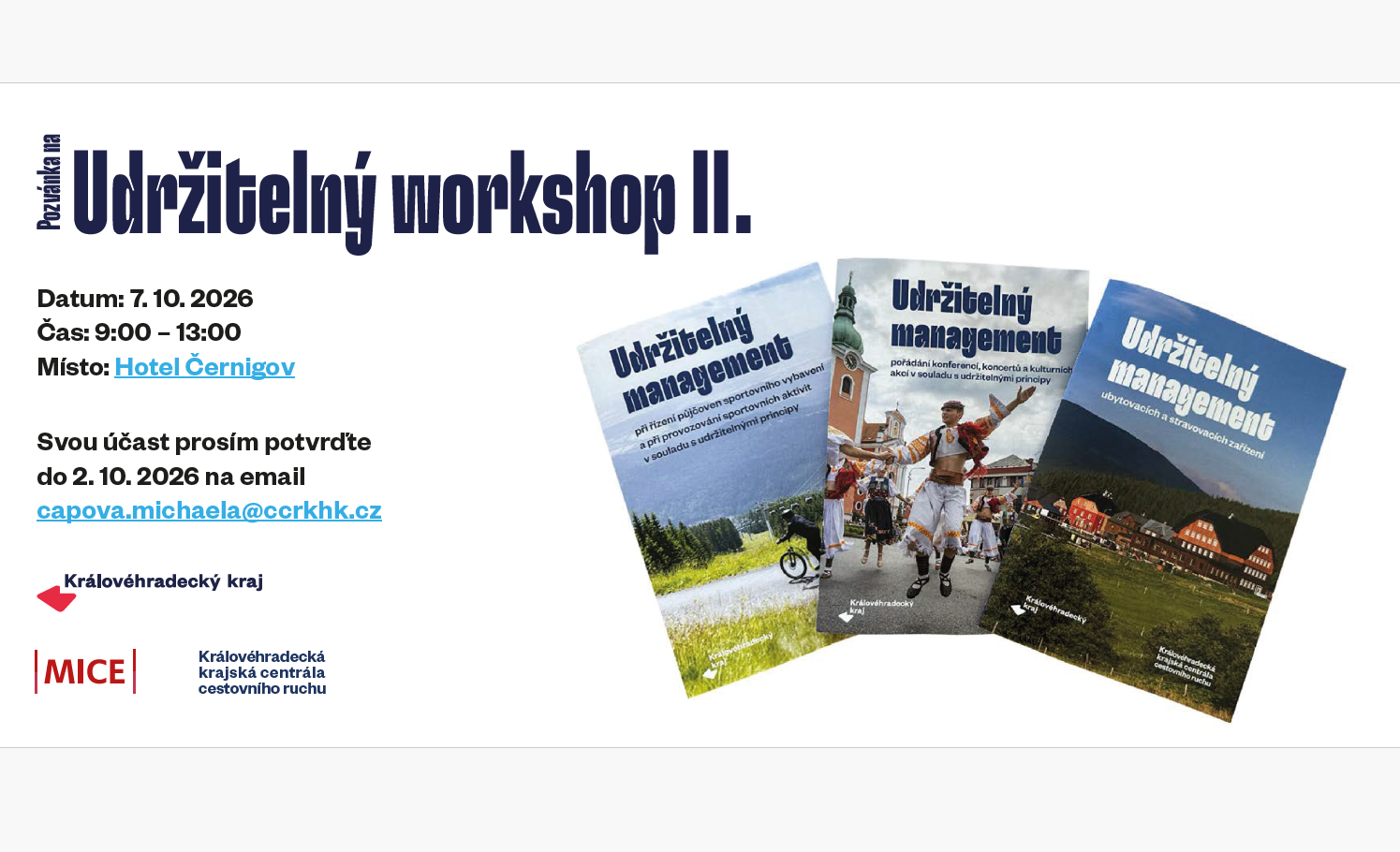 Pozvánka na Udržitelný workshop II.